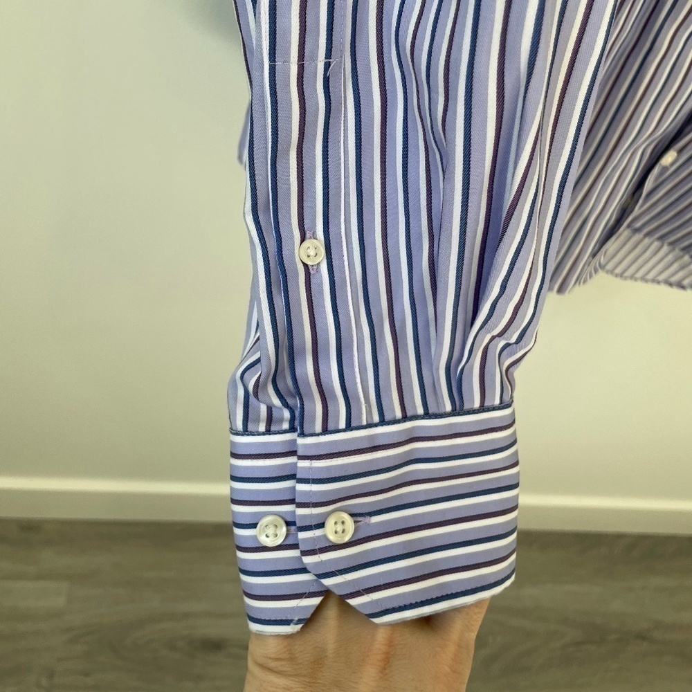 M&S Collection Regular Fit Striped Button Up - Picture 3 of 7
